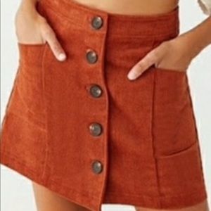 Chloe & Katie Corduroy Button Up Skirt